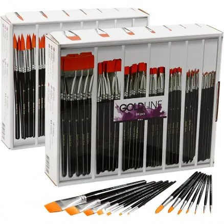 Gold Line Pinsel, rund + flach, B: 1-7 mm, 168 Stk./168 Pk.