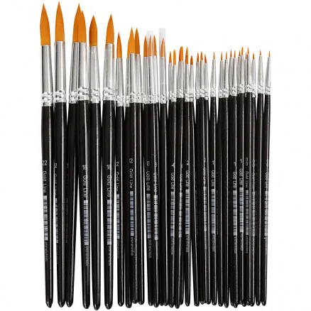 Gold Line Pinsel, L: 17-21,5 cm, B: 1-7 mm, rund, 36 Stk./ 1 Pkg.